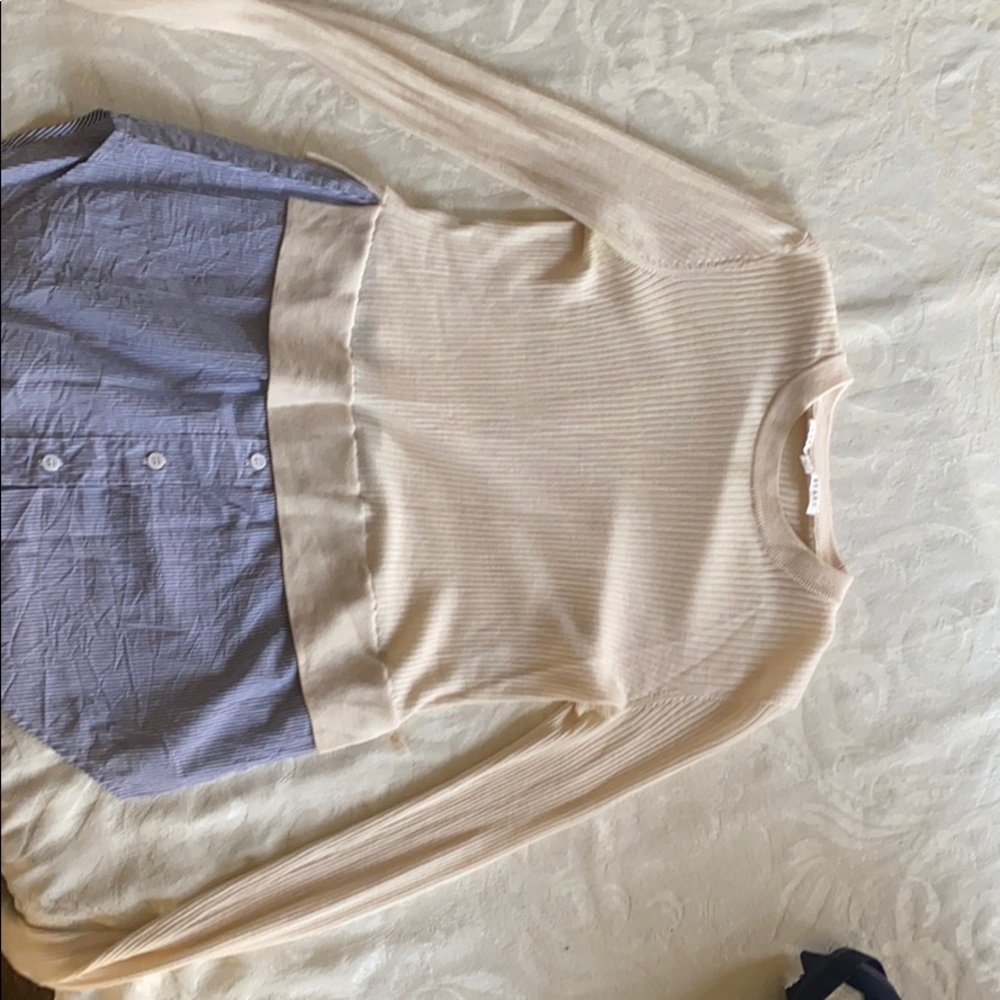 Sweater top button down bottom